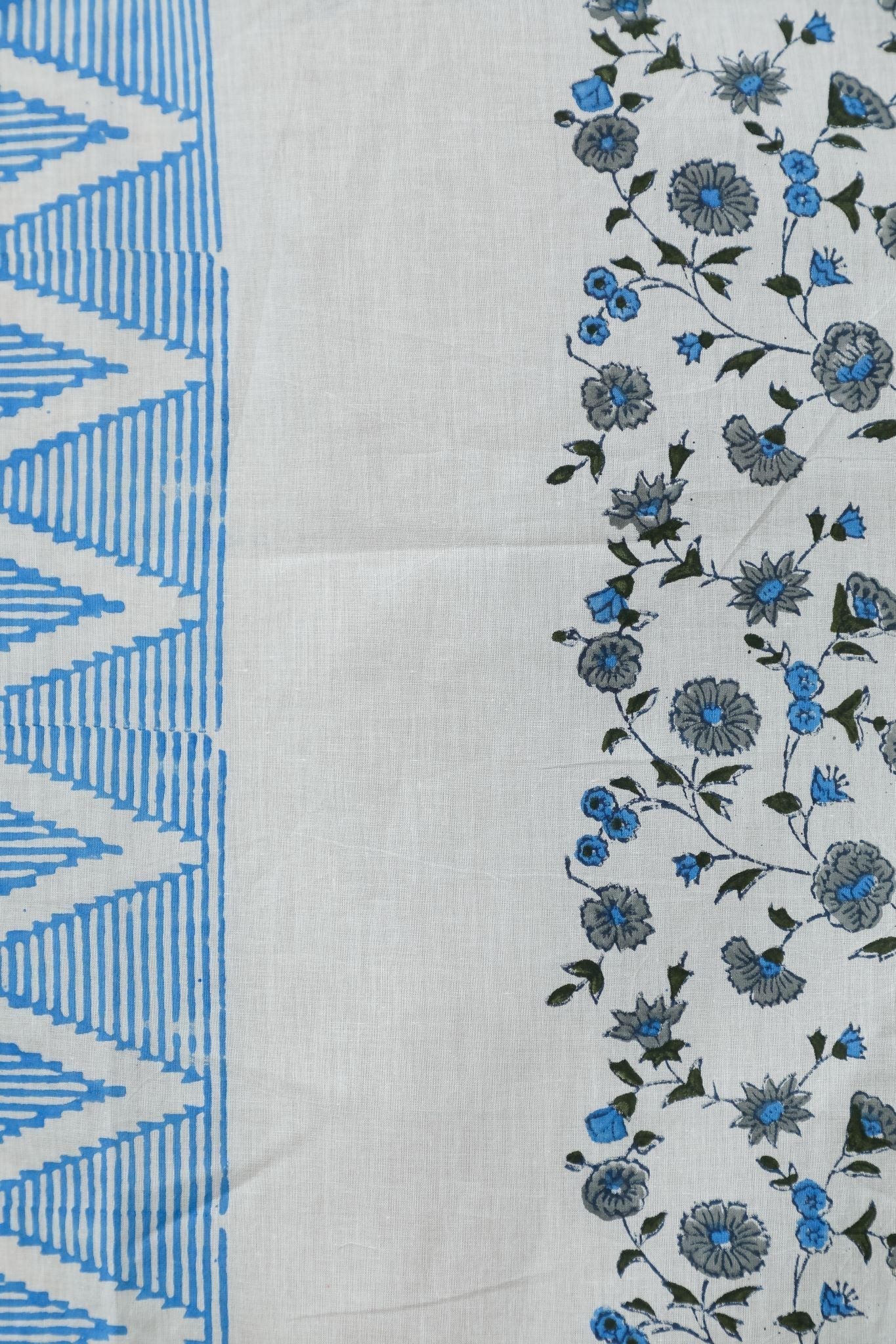 Philippine Blue Handblock Printed Cotton Door Curtain