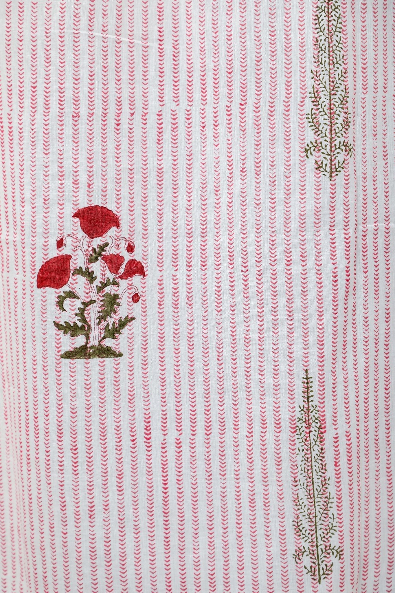 Red Retreat Handblock Printed Cotton Door Curtain