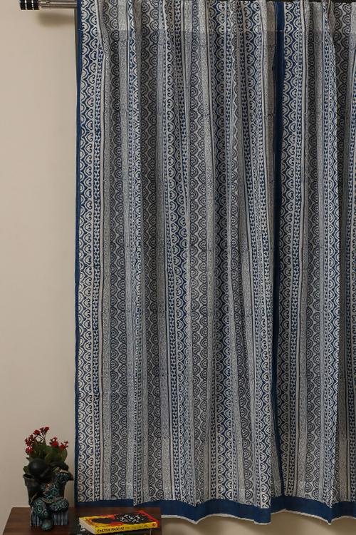 Sacred Patterns Handblock Printed Voile Cotton Curtain