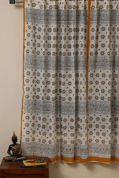 Sparkling Stars Handblock Printed Voile Cotton Curtain