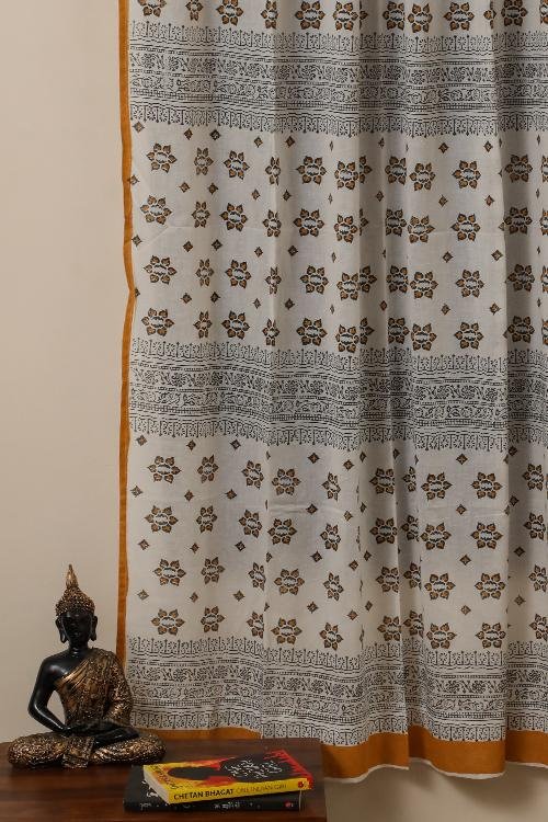 Sparkling Stars Handblock Printed Voile Cotton Curtain