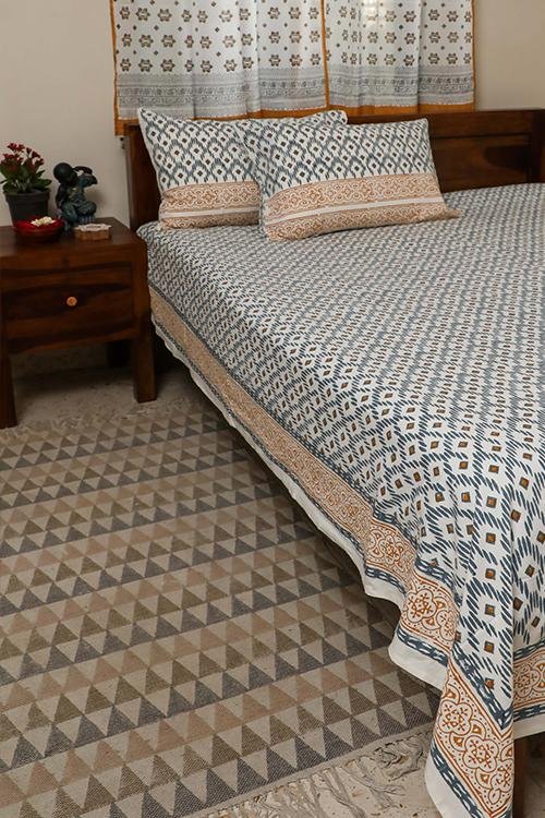 Sparkling Starts Handblock Printed Cotton Bedsheet