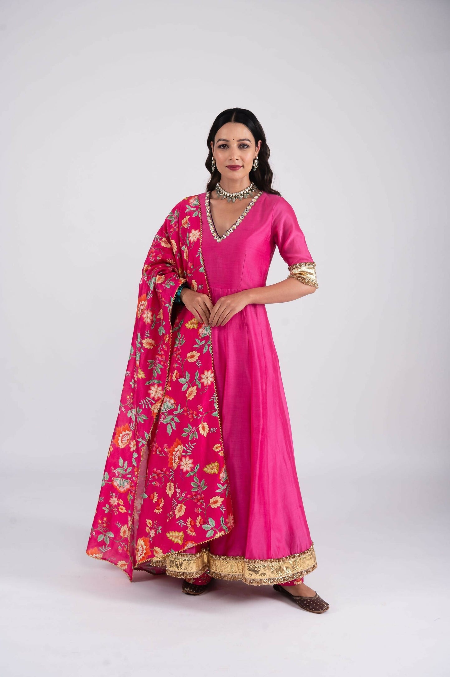 Nazreen Pink Anarkali Set