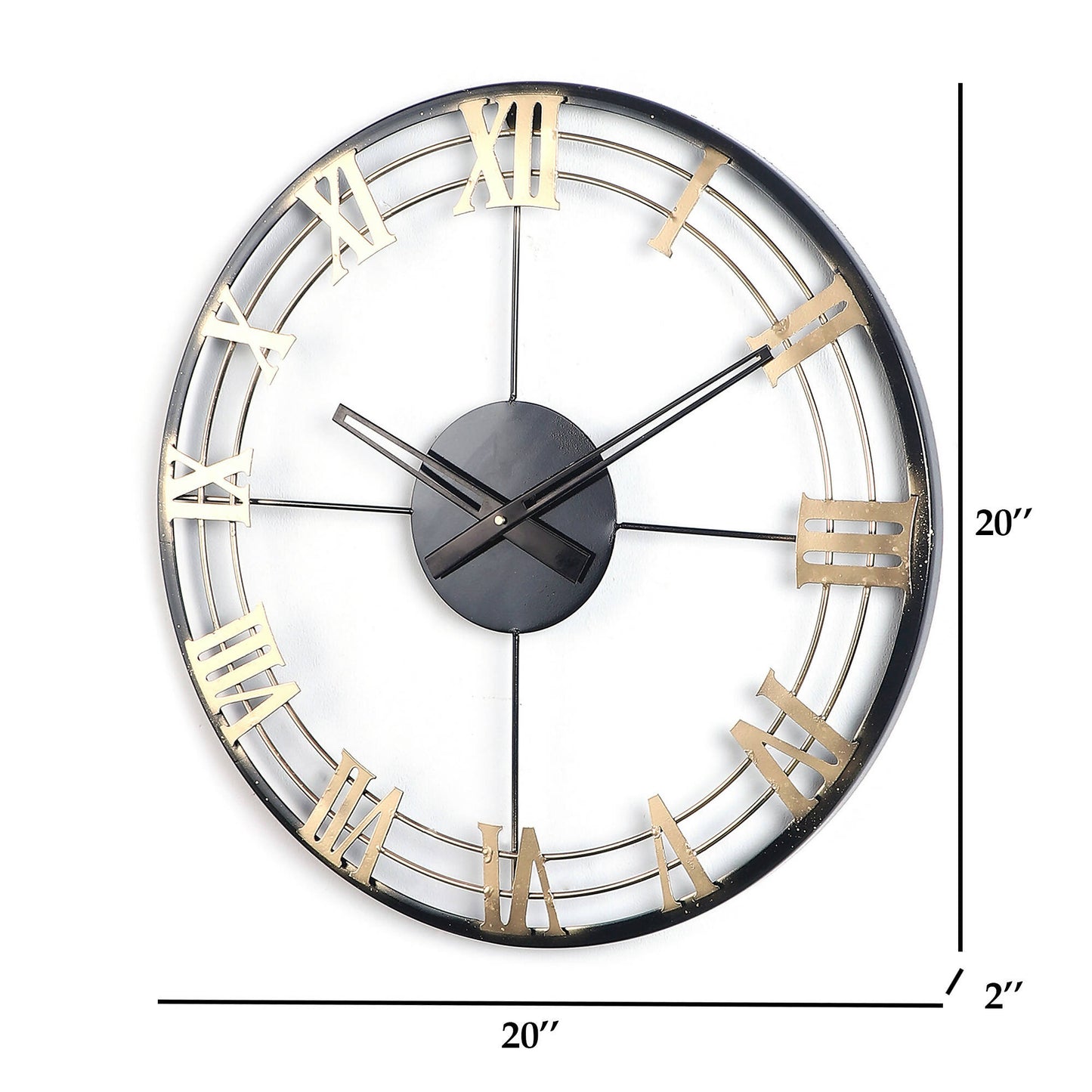 Black & Gold Roman Number Wall Clock