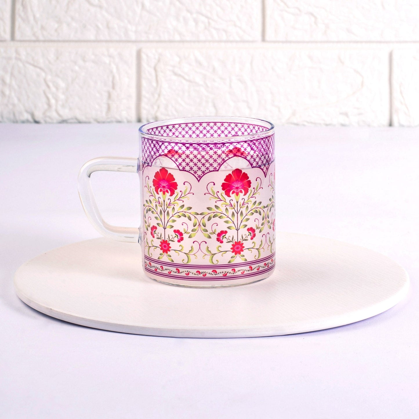 Floral Jali Print Tea Cups