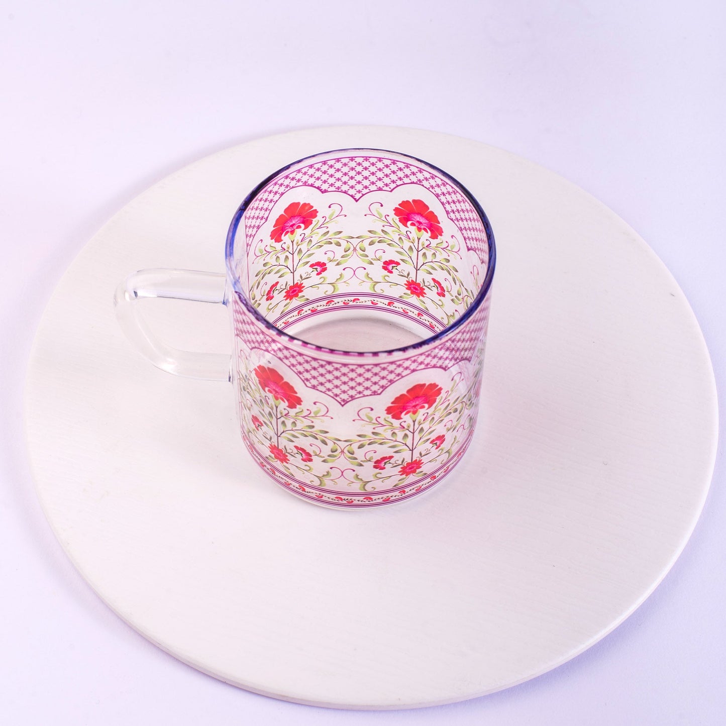 Floral Jali Print Tea Cups