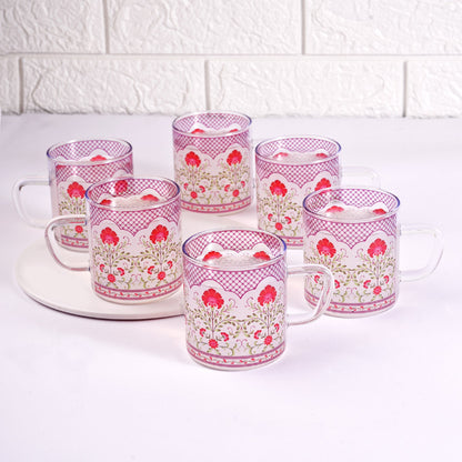 Floral Jali Print Tea Cups