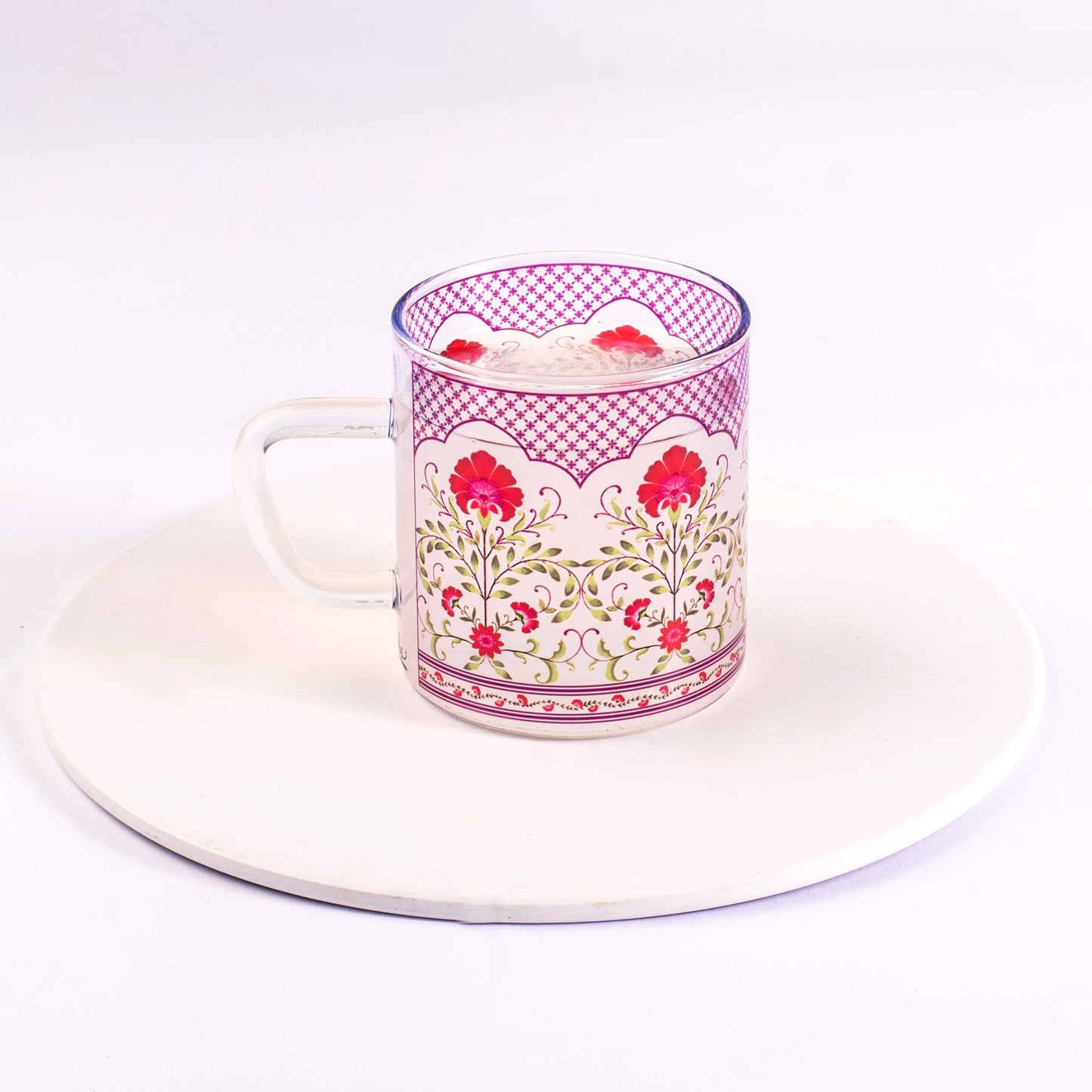 Floral Jali Print Tea Cups