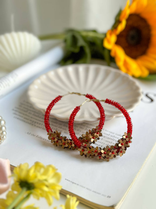 Floral Hoop Earrings