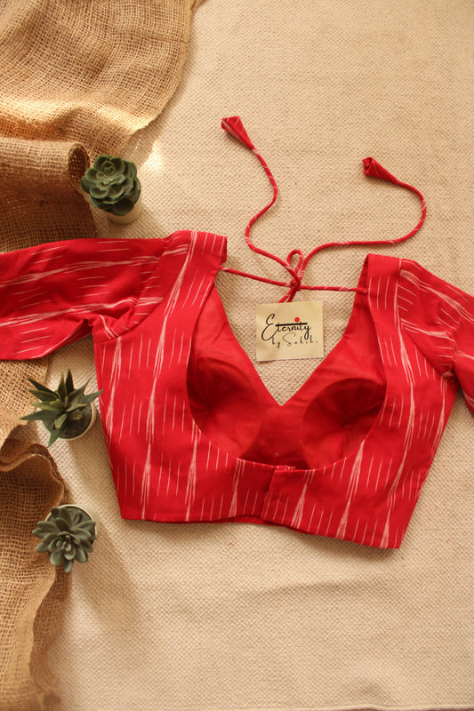 Red Ikat Blouse