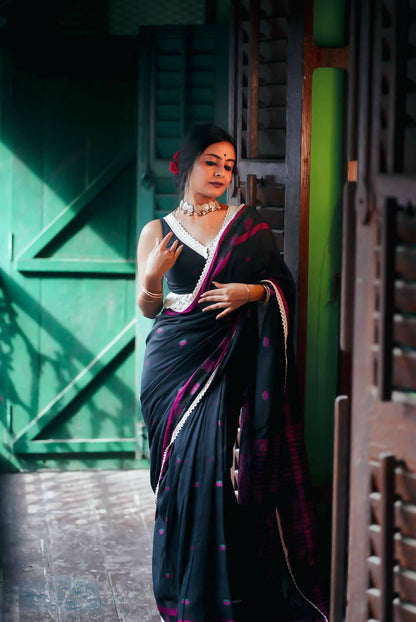 Black Shine Saree