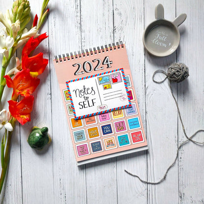 Notes to Self' | 2024 Desk Calendar + FREE stickers