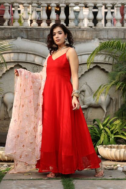 Medha Chiffon Anarkali Set