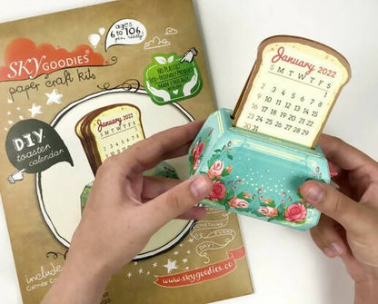 Mini Toaster Desk Calendar 2024 - Diy Paper Craft Kit