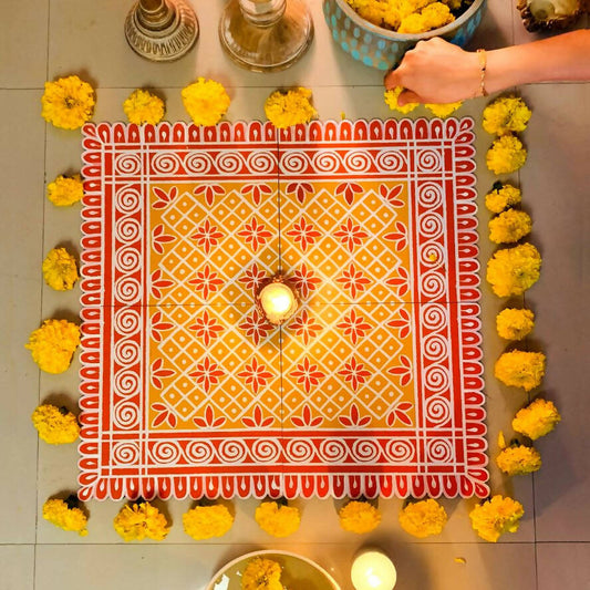 Handpainted Rangoli Bundle - Square shaped