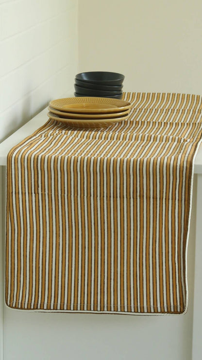 Ochre Mirage Wipeable & Anti-skid Table Runner