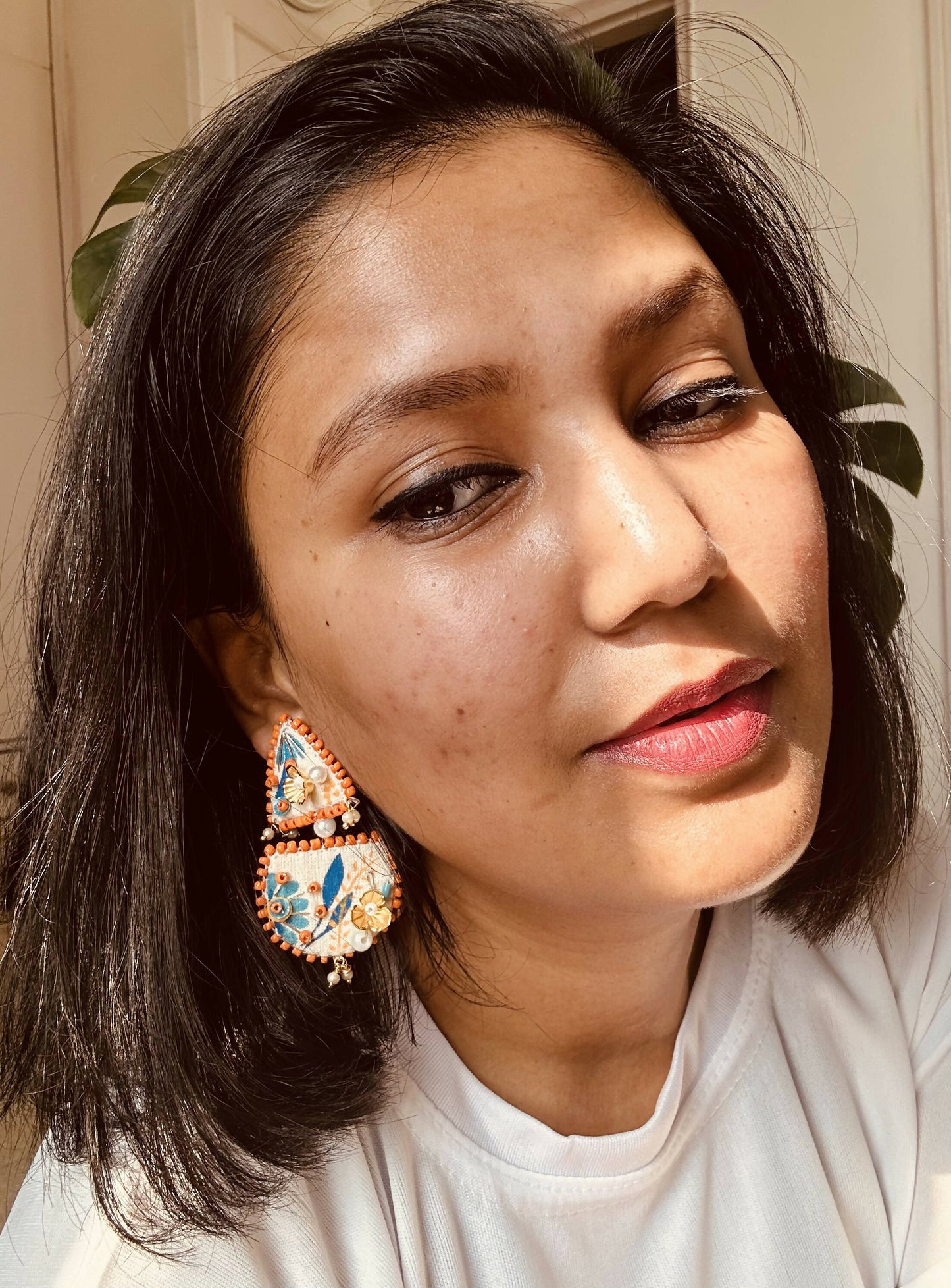 Qualla Fabric & Bead Earrings