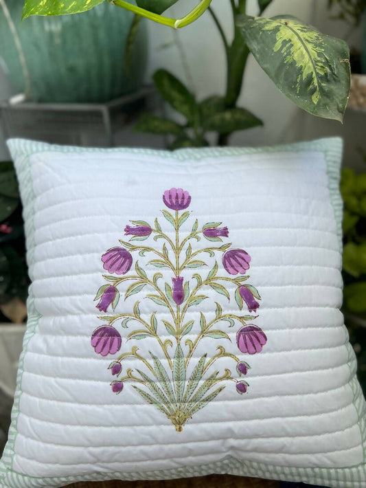 Quilted Cushion Cover| Mystic Meadows