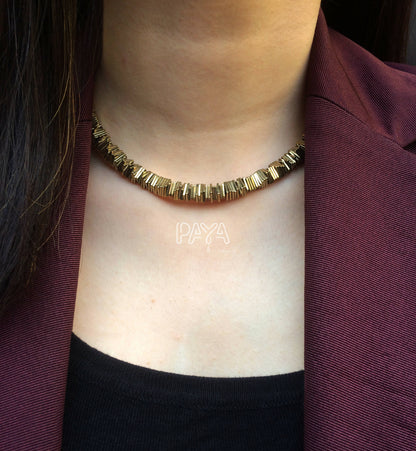 Golden Square Necklace Set