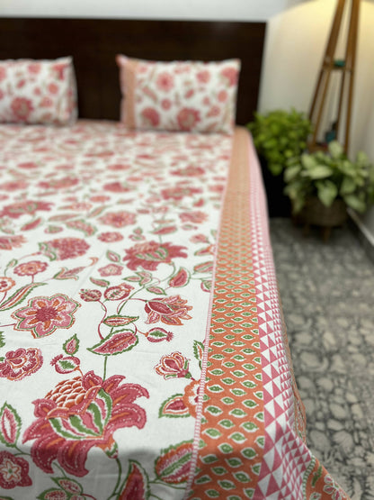 King Size | 90*108 Inches | Pink Floral