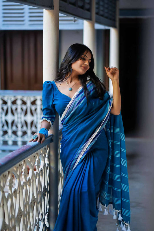 Diamond in the Blue Sea Saree