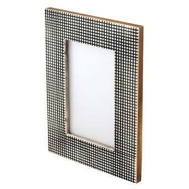 Photo Frame Black+White Resin Checks