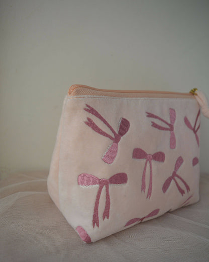 Velvet Bow Everyday Pouch