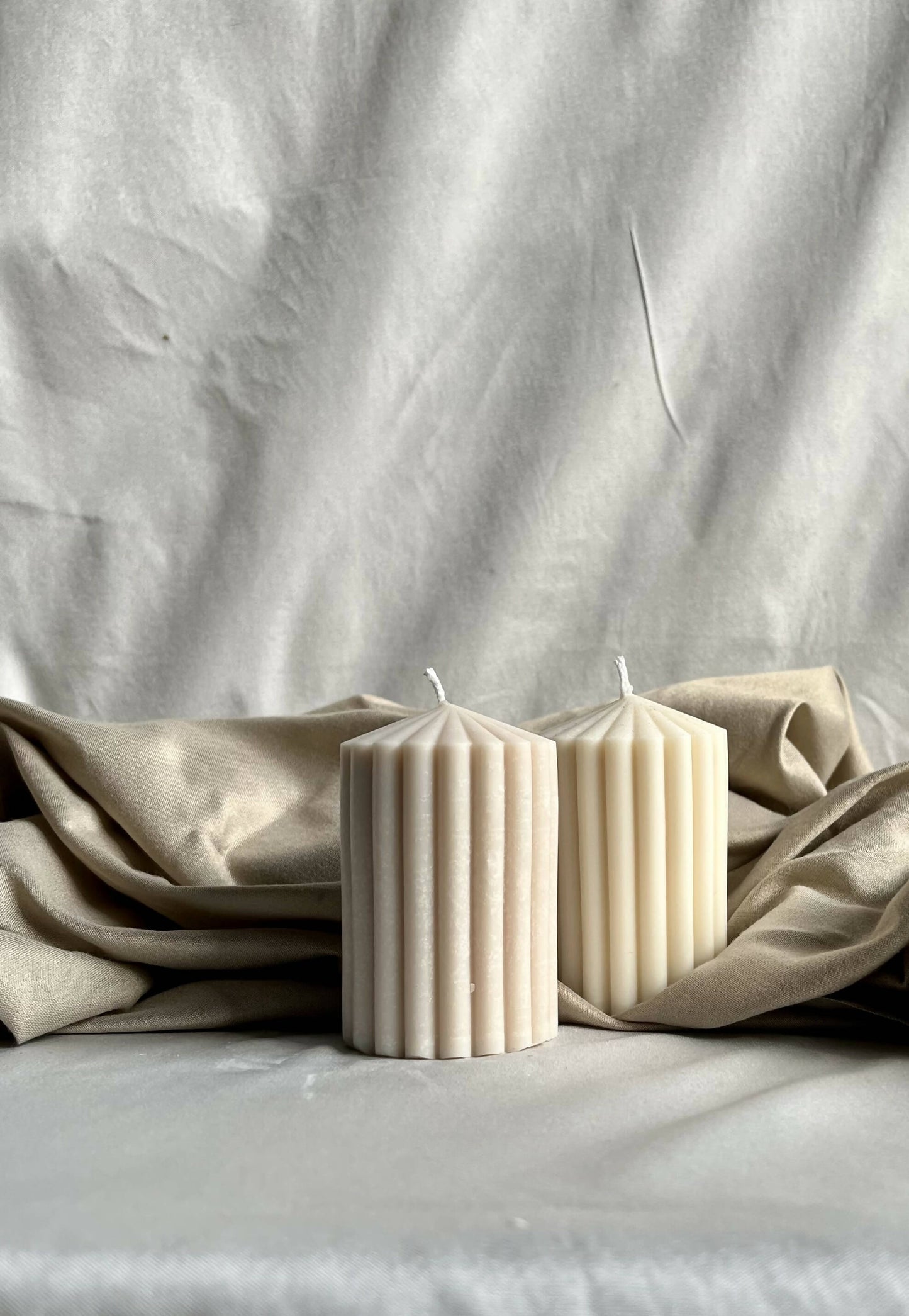 Ribbed Pillar Candle