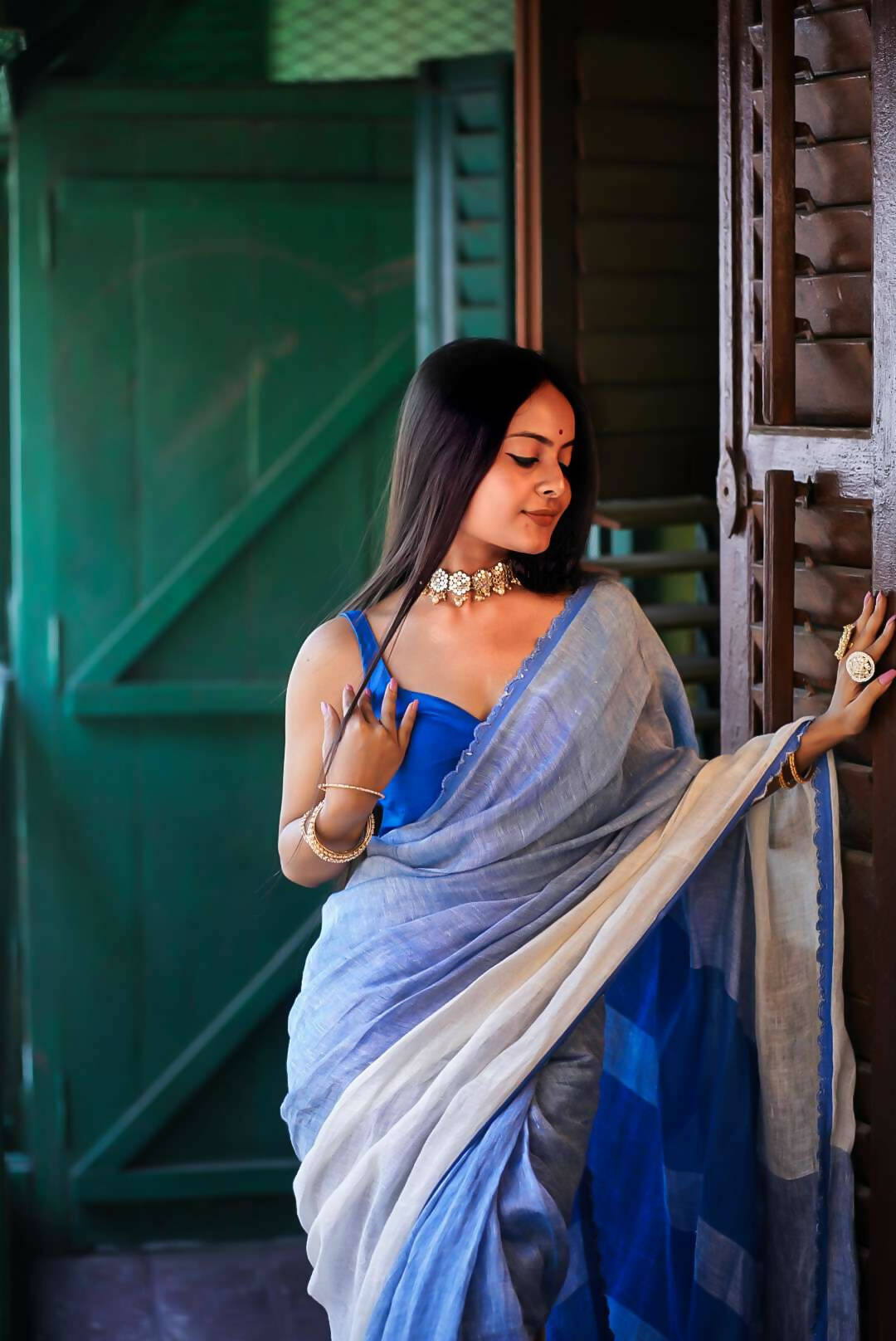 Iris Blue Saree