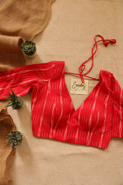 Red Ikat Blouse