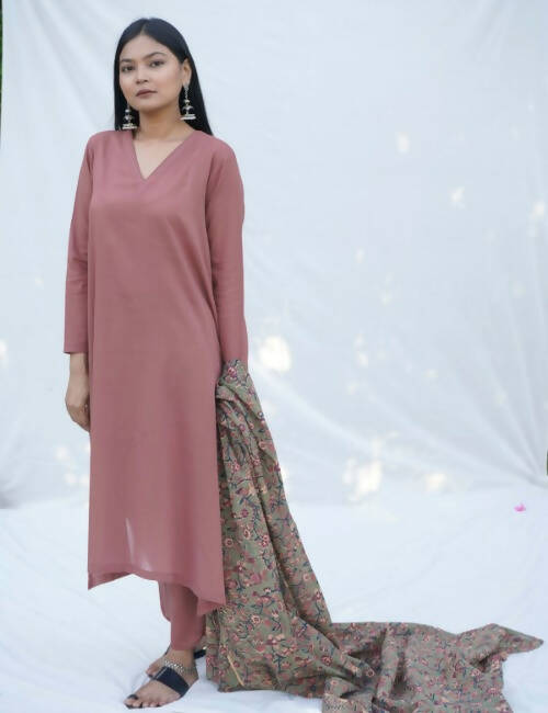 Rosewood Kurta Pant Set With Dupatta