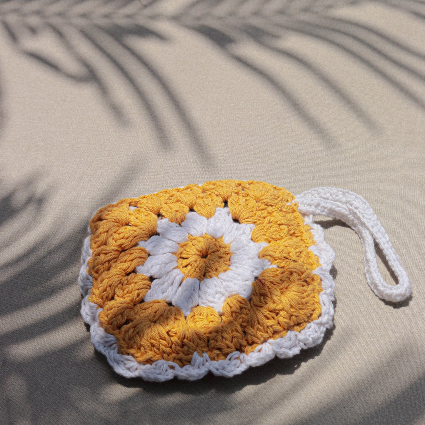 Yellow Daisy crochet pouch