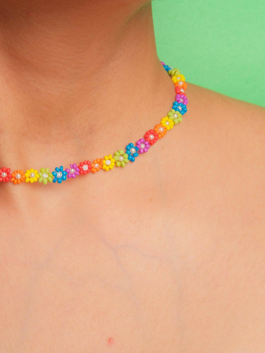 Daisy Multicolor Choker Necklace