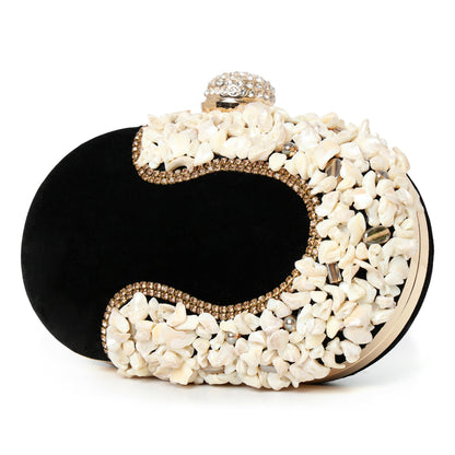 Black Shell Oval Clutch: Sleek Sophistication