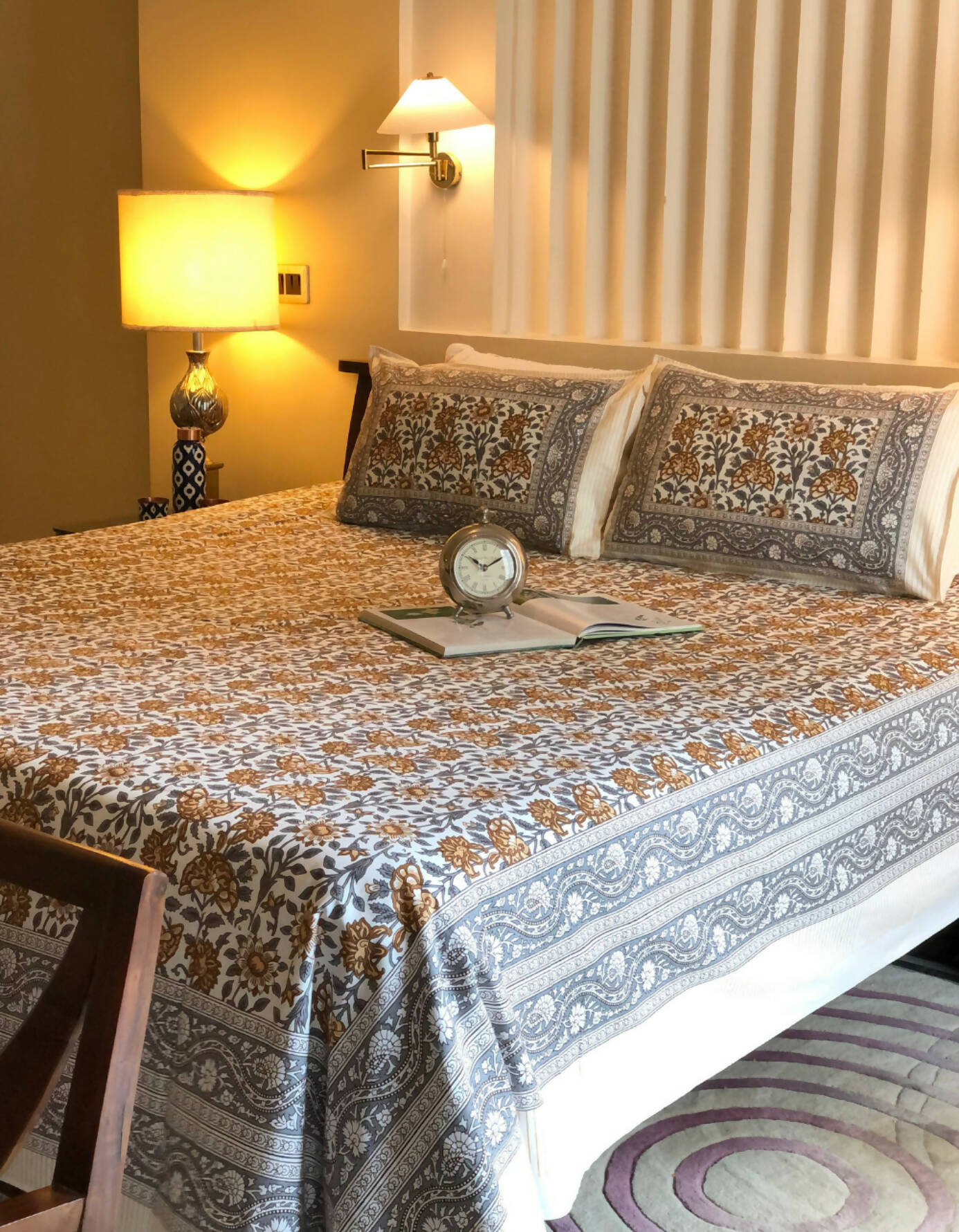 Yellow Mughal Jaal Besheet Set