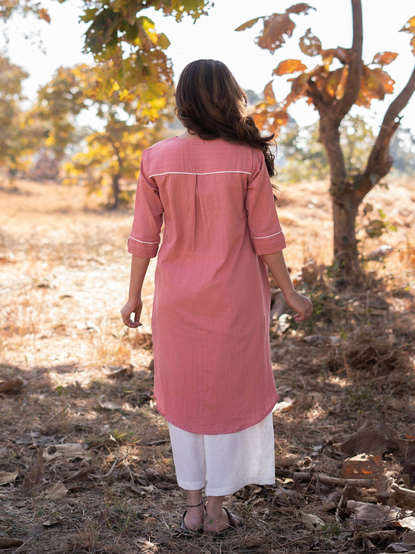 Tropical Peach Kurta Set