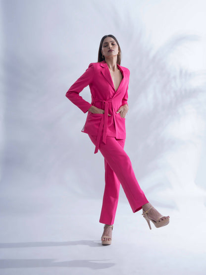 The Boss – Hot Pink Blazer With Straight Pants