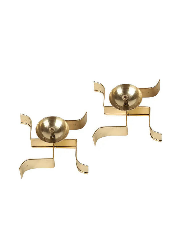 Satiya Sleeping Brass Diya - Set of 2