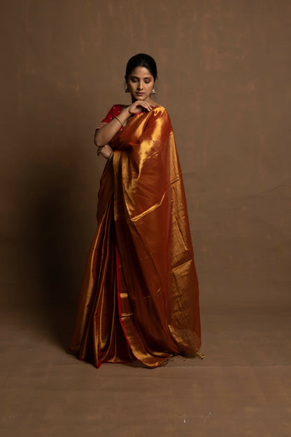 Tripataka Gold Tissue Saree